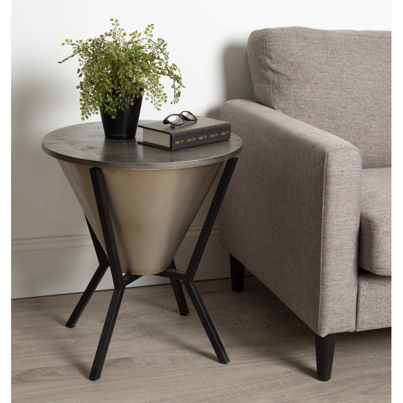 Williston Kallas Round Metal End Table with Storage & Reviews